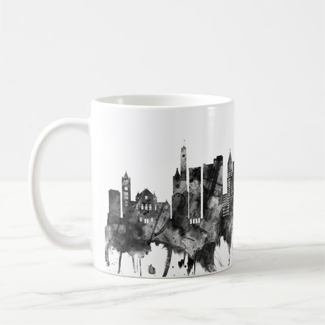 Mug Cincinnati Ohio Skyline BW (Gauche)