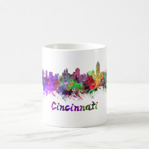 Mug Cincinnati skyline in watercolor