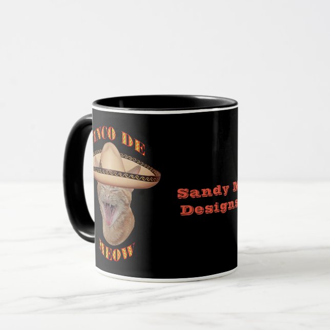 Mug Cinco De Meow Cat Cinco De Mayo Mexico Coffee (Devant gauche)
