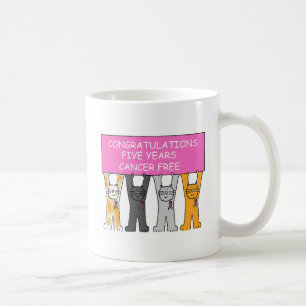 Mug Cinq ans de Cancer libèrent des félicitations