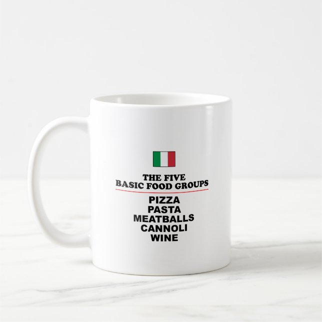 Mug Cinq groupes alimentaires de base italiens (Gauche)