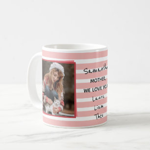 Mug Cinq photos collage de la fête des mères Pink St