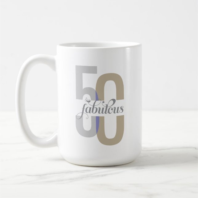 Mug Cinquante et fabuleux 50e anniversaire Elégant (Gauche)