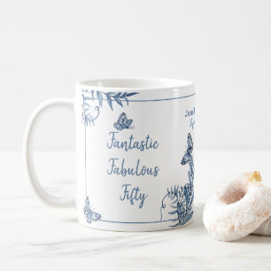 Mug Cinquante fabuleuses aquarelles Flore bleue 50 Ann