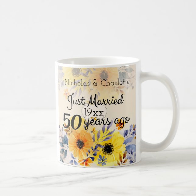 Mug cinquantième Anniversaire de mariage d'or (Droite)