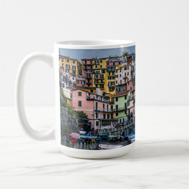 Mug Cinque Terre dans la pluie 11 oz ou 15 oz (Gauche)