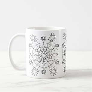 Mug - Circles and Stars Mandala to Colour
