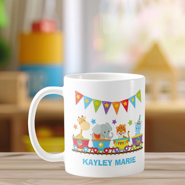 Mug Circus Animal Train Cute Enfants Personnalisés (Créateur téléchargé)