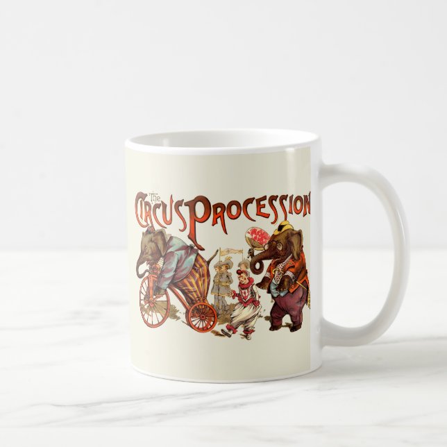 Mug Cirque Procession Eléphant Art antique (Droite)