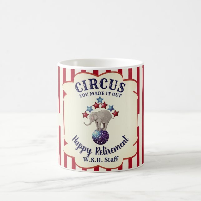 Mug Cirque vintage Elephant Drôle Retraite (Centre)