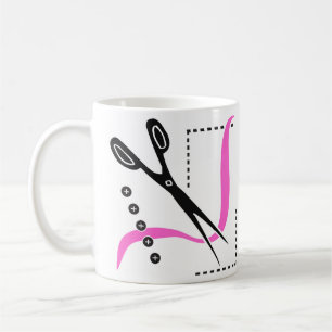 Mug Ciseaux, fil occupé et boutons cousant le thème