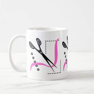 Mug Ciseaux, fil occupé et boutons cousant le thème
