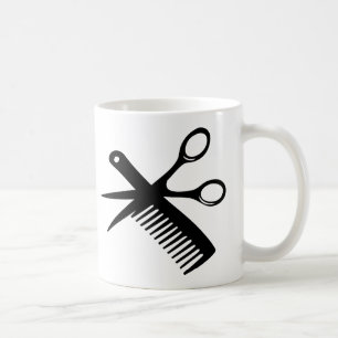Mug ciseaux peints de coiffure noire