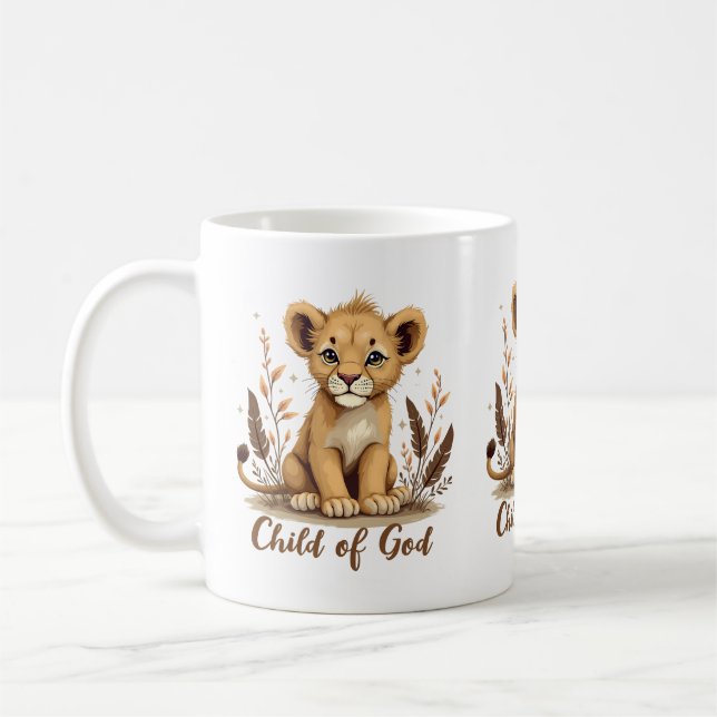 Mug Citation adorable Lion Cub Christian Art Faith (Gauche)