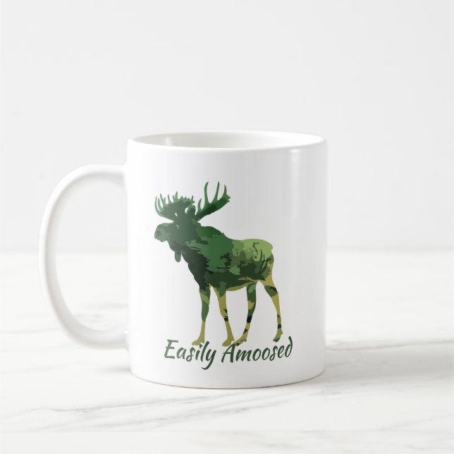 Mug Citation Amusante Camouflage facile à apaiser Moos (Gauche)