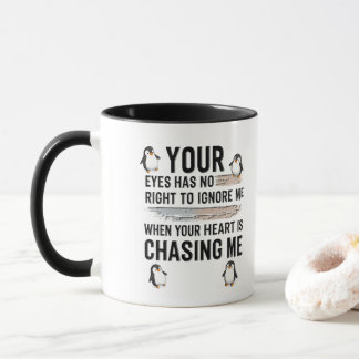 Mug Citation Amusante d'Amour de Manchot Tes Yeux