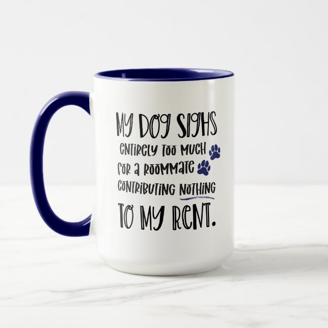 Mug Citation amusante de chien grincheux avec animal d (Gauche)