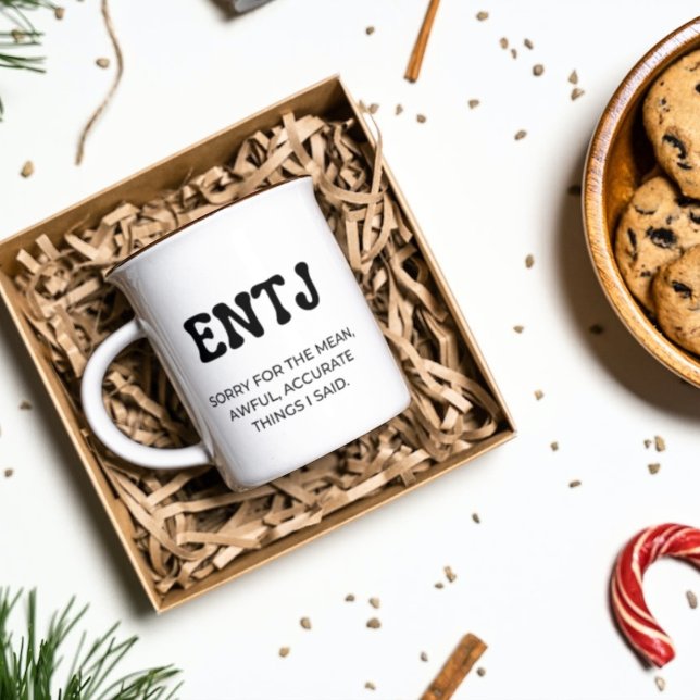 Mug Citation amusante ENTJ MBTI avec du café en texte  (Créateur téléchargé)