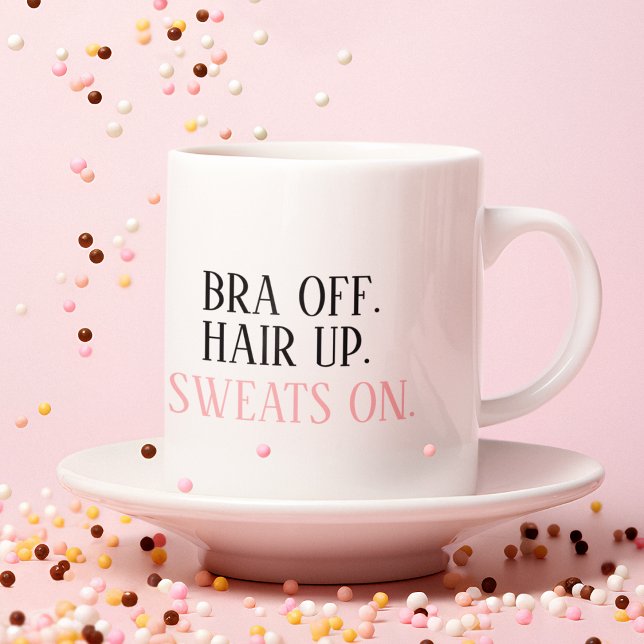 Mug Citation amusante noire et rose moderne (Créateur téléchargé)