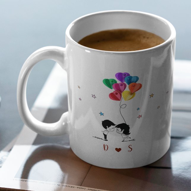 Mug Citation d'amour de jour Valentines avec ballon co (Créateur téléchargé)