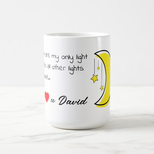 Mug Citation d'amour romantique avec l'art vectoriel d (Centre)