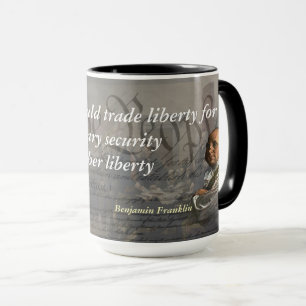 Mug Citation de Benjamin Franklin sur la liberté