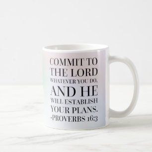 Mug Citation de bible de 16:3 de proverbes