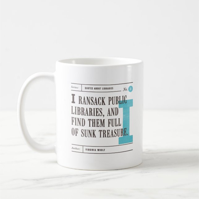 Mug Citation de bibliothèque classique par Virginia Wo (Gauche)