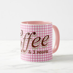 Mug citation de café amusante sur en vichy rose