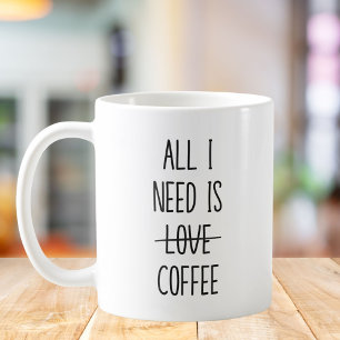 Mug Citation de café drôle Simple Minimaliste