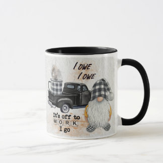 Mug Citation de Camion Gnome Coffee Blanc Noir Plaid