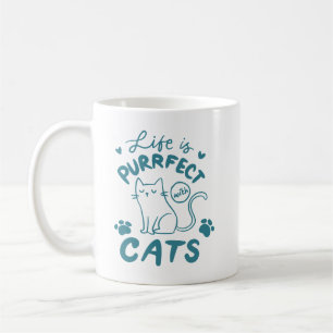 Mug Citation de chat simple Charmant Empreinte de patt