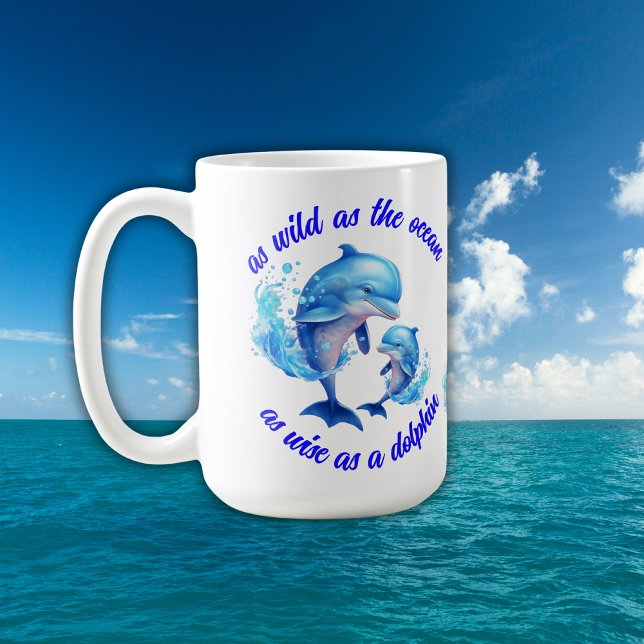 Mug Citation de dauphins d'aquarelle | (Créateur téléchargé)