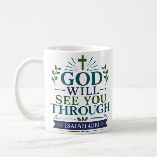 Mug Citation de foi chrétienne Dieu Vous Verra À Trave