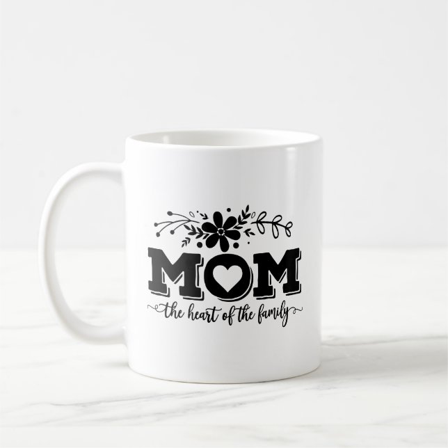Mug Citation de la famille de la mère noire et blanche (Gauche)