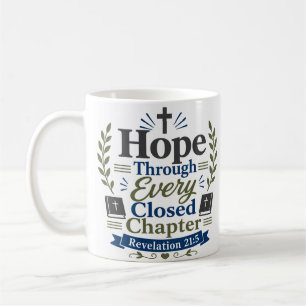 Mug Citation de l'Écriture sur l'espoir à travers un c