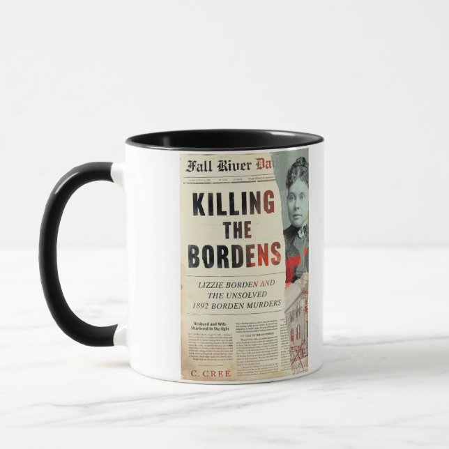 Mug Citation de Lizzie Borden et couverture de livre (Gauche)