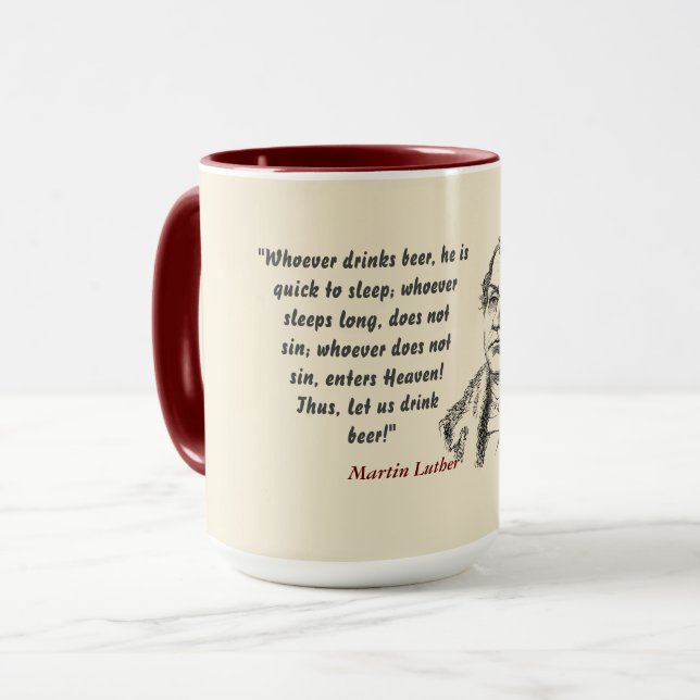 Mug Citation De Martin Luther Sur Les Boissons De Bièr (Devant gauche)