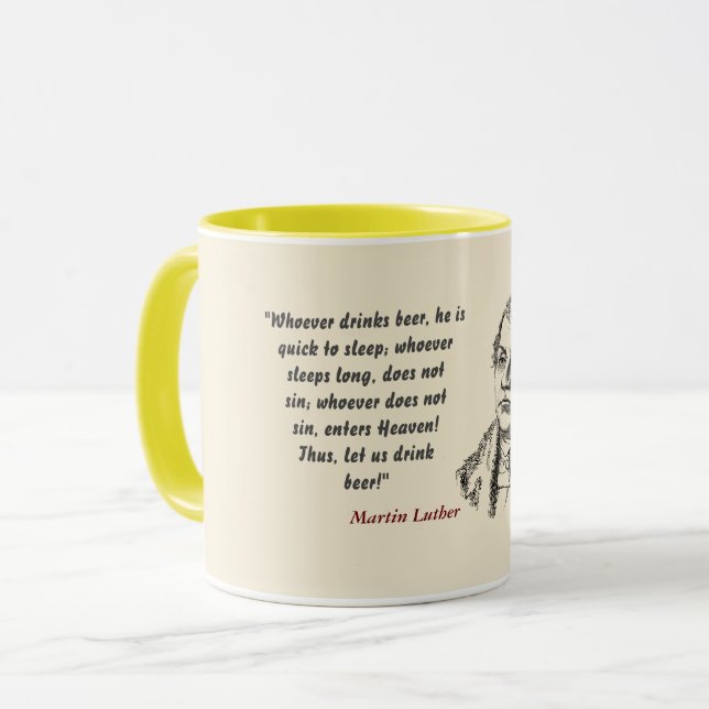 Mug Citation De Martin Luther Sur Les Boissons De Bièr (Devant gauche)