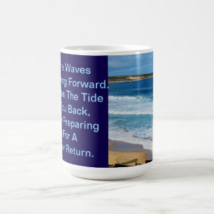 Mug Citation de motivation de plage : Comme les vagues