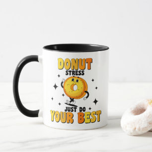 Mug Citation de motivation pour le donut rétro amusant