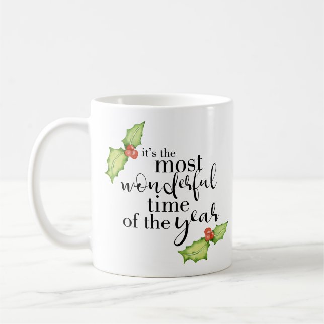 Mug Citation de Noël Plus Merveilleux temps (Gauche)