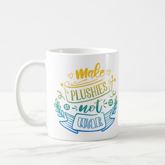 Mug Citation de paix de dégradé bleu jaune pour les fa (Gauche)