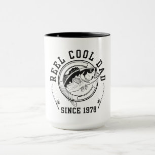 Mug Citation de pêche drôle Bobiné Papa cool depuis 19
