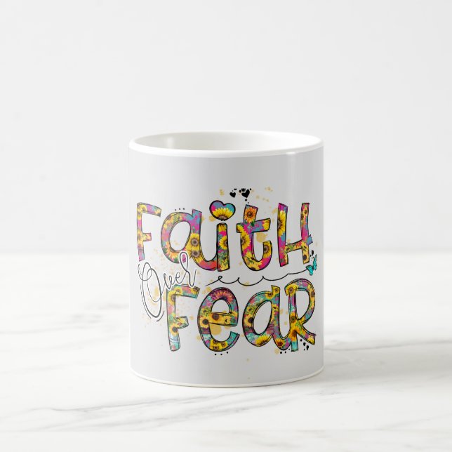 Mug Citation De Peur De Fleurs Foi Arrière - plan (Centre)