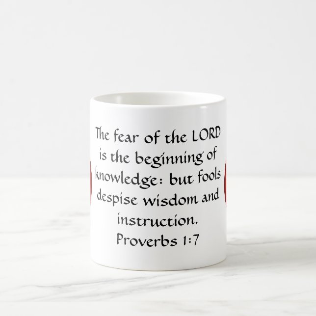 Mug Citation de sagesse de vers de bible indiquant le (Centre)