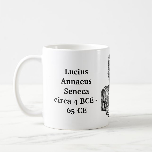 Mug Citation de Seneca sur la littérature et la mort (Gauche)