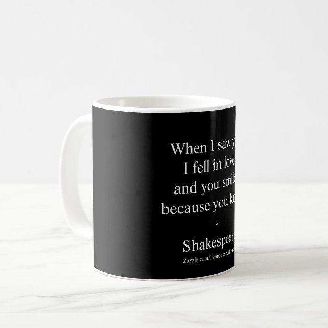 Mug Citation De Shakespeare - Je Suis Tombé Amoureux (Devant gauche)