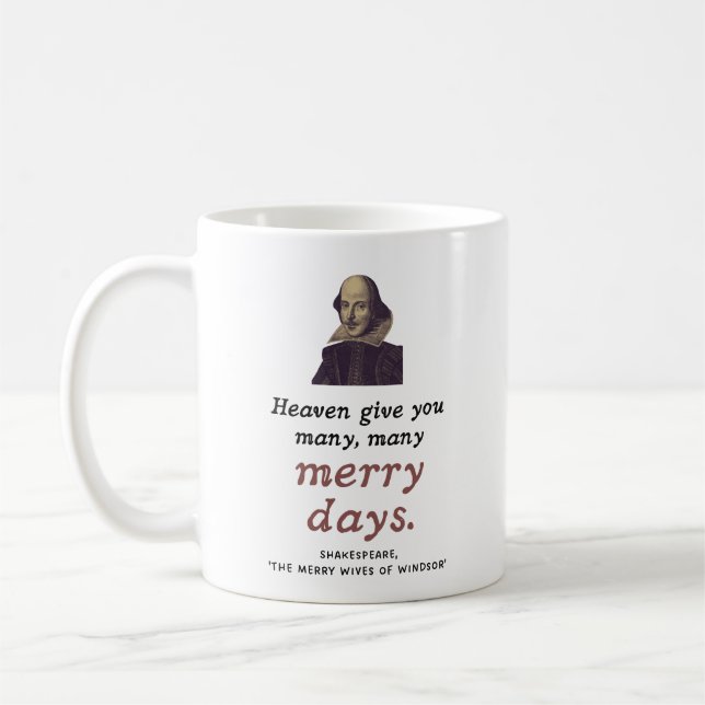 Mug Citation de Shakespeare Joyeux Jours Joyeux Annive (Gauche)
