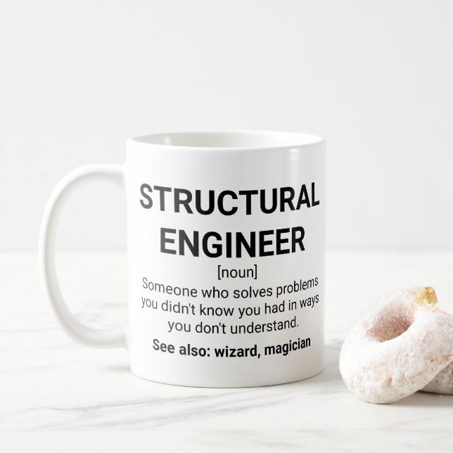 Mug Citation de signification de l'ingénieur structure (Avec donut)